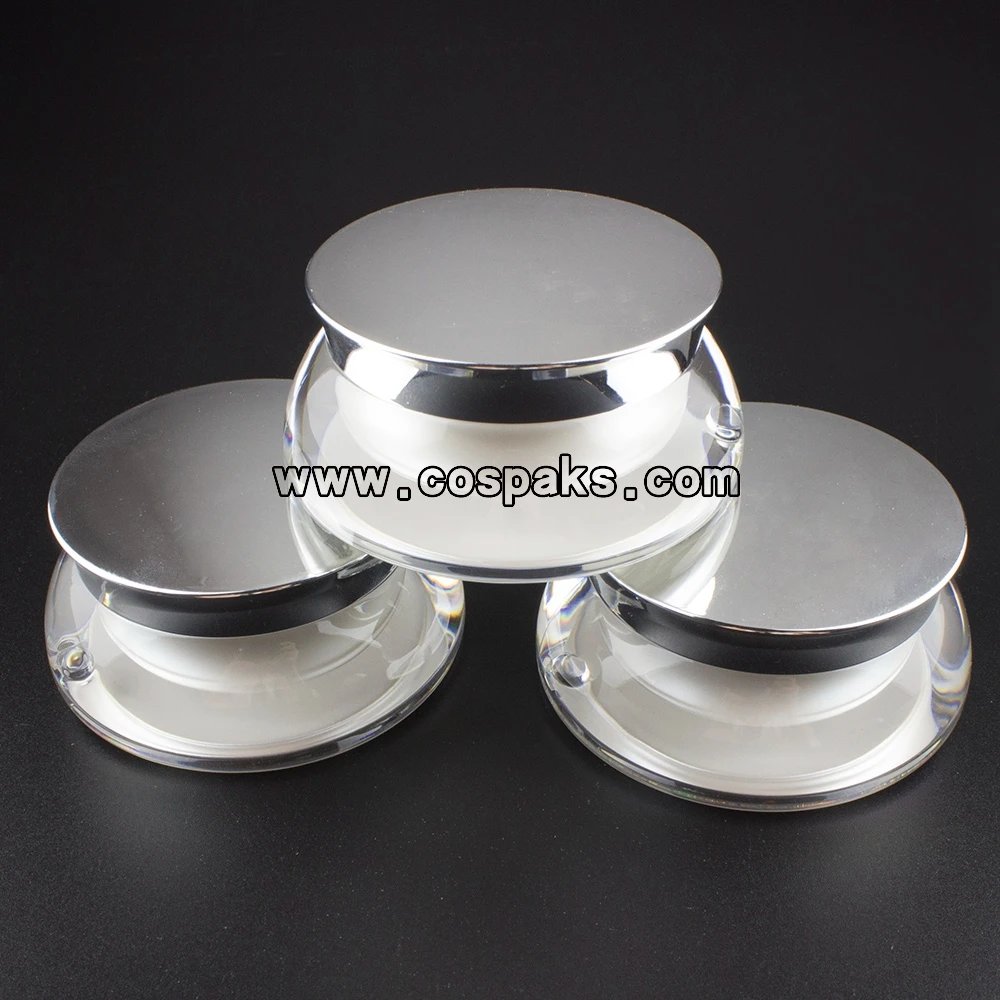 Parafuso de Plástico Recipientes de Topo Frasco de Creme Frasco de 15g Branco Pérola Acrílico Frasco Cosmético Cospack 15g Vazio Facial 50 Pcs 15 ml