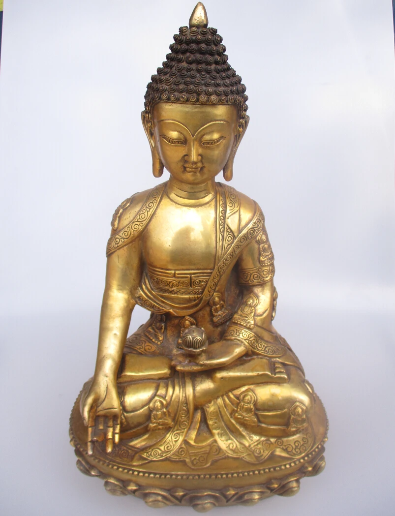 

Very Big Buddha!!! High 17 inch Antique Buddha Sculpture ,Collectible Old Chinese Brass Buddha Statue 0001