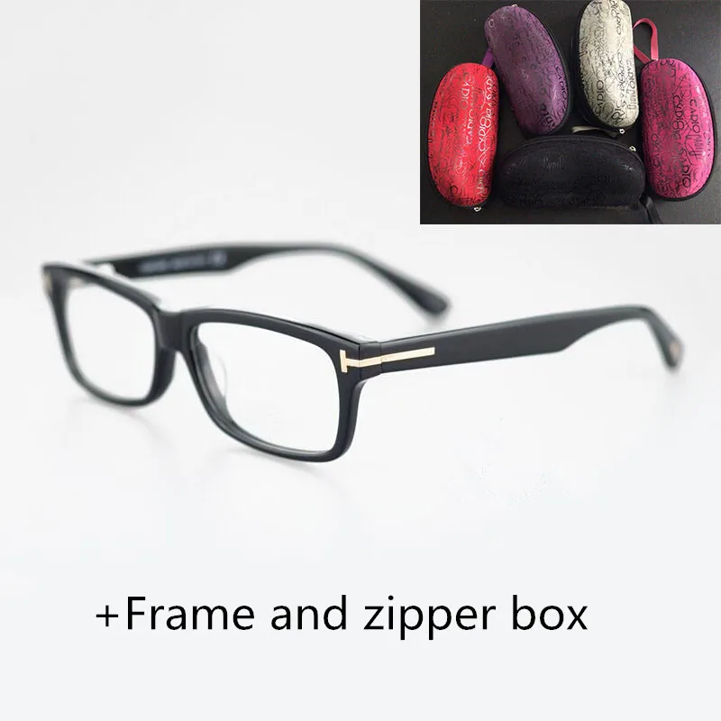 Black Zip box Новинка 5146, модные мужские и женские очки, лучшее качество, оптические очки, ацетатная оправа, близорукость, дальнозоркость, астигматизм, очки oculos de grau - Цвет оправы: Black Zip box