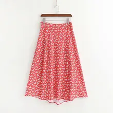 Новая летняя модная Праздничная юбка с разрезом спереди и цветочным принтом, Женская длинная юбка с высокой талией