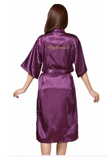 TJ01 Large Size S-3XL Gold Letter Bride Bridesmaid Get Ready Robes Bridal Party Gifts Bathrobe Dressing Gowns For Wome