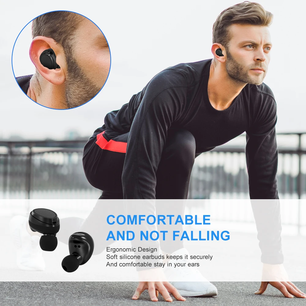 Bluetooth Headset 5.0 New Bee TWS Earpieces Sport Wireless Hands-Free Headphone With Dual Mic Earbud Earphone For iPhone xiaomi