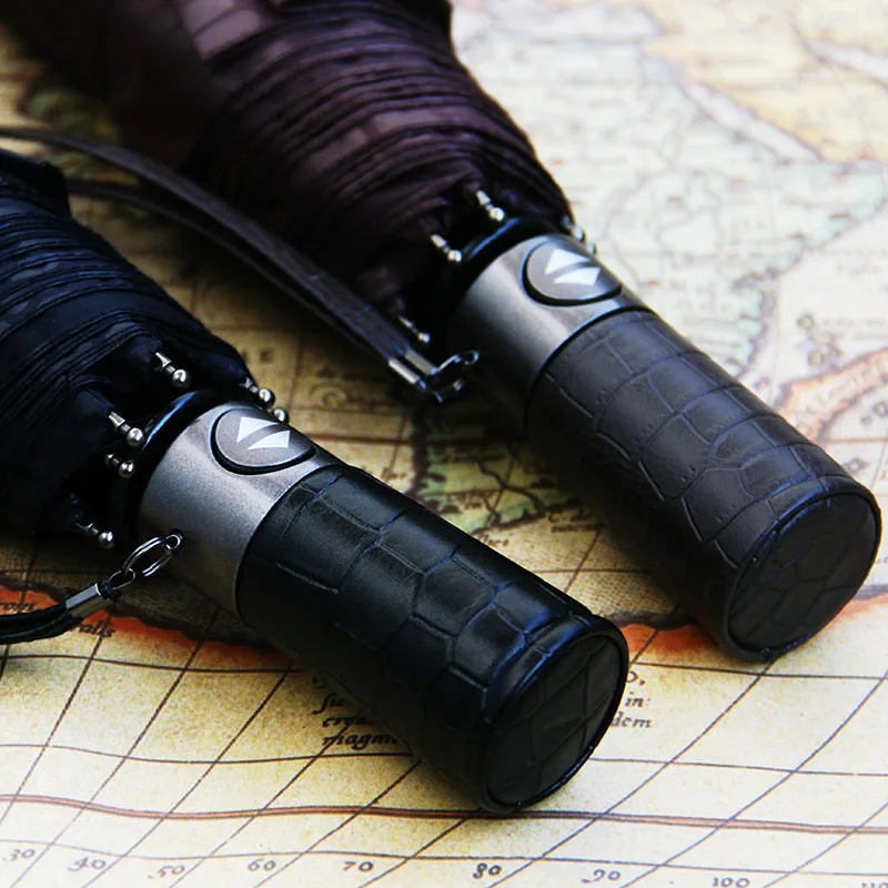 Imitation Crocodile Skin Umbrella Men Rain Women Three Folding Windproof Fully Automatic Gentle High Quality Umbrellas