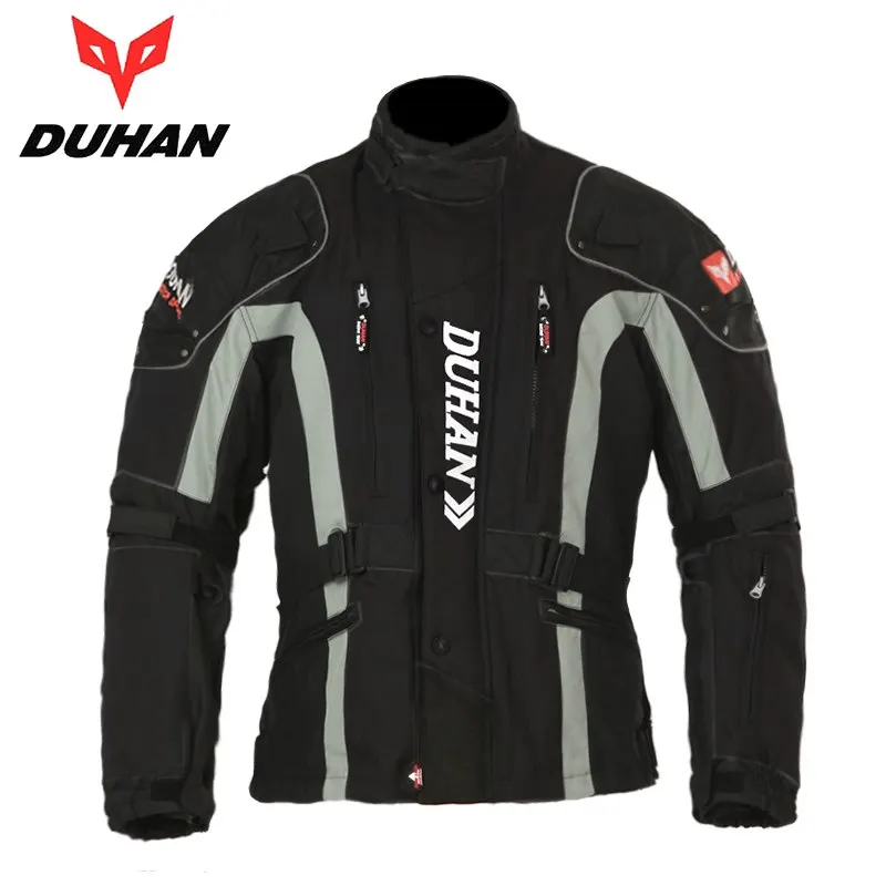 DUHAN мотоциклетная куртка для мотокросса, ветрозащитная куртка с хлопковой подкладкой для езды по бездорожью/грязи, велосипедная гоночная патрульная куртка - Цвет: Черный