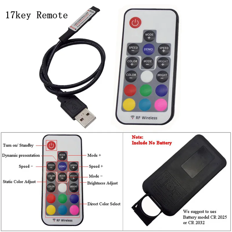 5 В USB Светодиодная лента RGB 5050 2835 кабель зарядное устройство источник питания