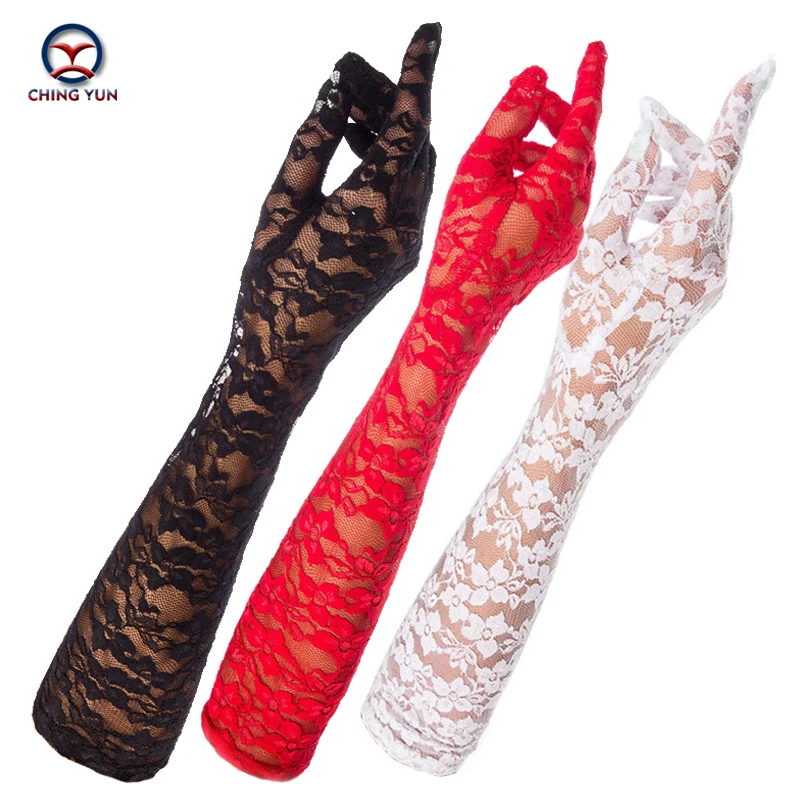 CHING YUN 2019 New summer Women Long Gloves Sexy Ultra-thin Ventilation Lace Gloves Bike Sunscreen Fashion ultra-thin  gloves