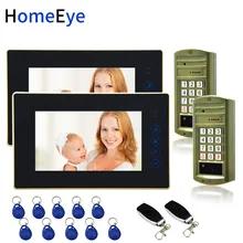 Password+ID Card+ Remote Unlock 7'' Video Door Phone Video Intercom Door Bell Home Access Control System for 2 Doors Waterproof metal password finger print door access control system