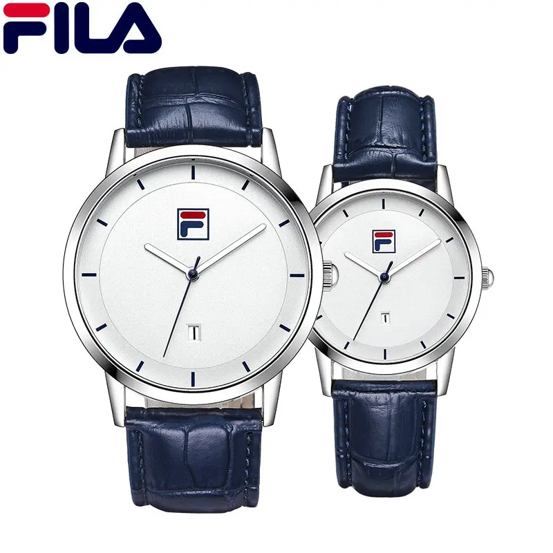 

Fila Men Women Watch Couple Quartz Wristwatch High Quality Luxury Top Italy Brand Fashion Casual Auto Date Leather Strap 618