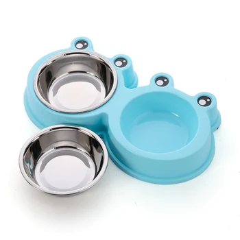 

Durable Puppy Dog Bowl Comes with Two Bowls Non-slip Dog and Cat Stainless Steel Pet Feeder Pet Supplies New