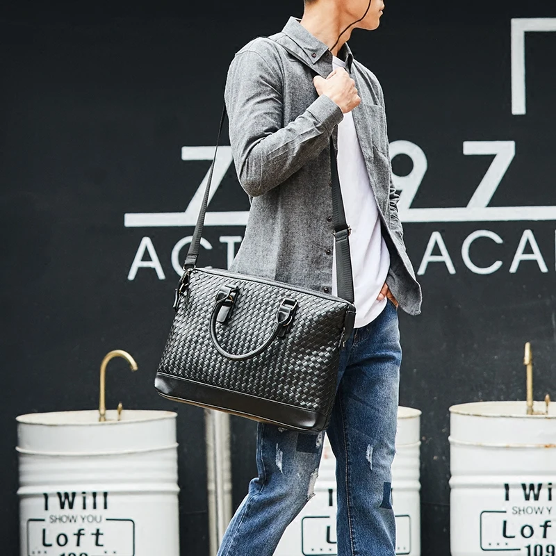 Мужская горизонтальная сумка Tidog ручной работы|woven handbags|handbag menbriefcase men |