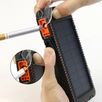 

Solar Power Bank 20000mAh Phone External Battery USB LED Solar Charger Electronic Cigarette Lighter