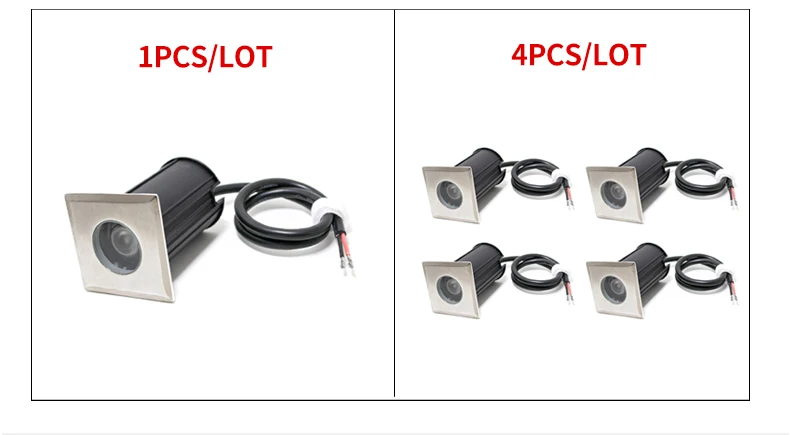 Точечный квадратный светодиодный светильник IP68 водонепроницаемый точечный светильник для внутреннего двора подземный светильник садовая лестница погребенные ступеньки 12-24 В палубный светильник s