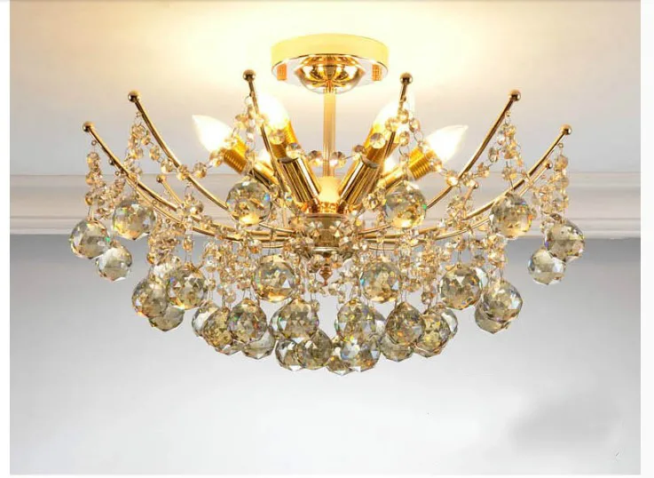Современные хрустальные потолочные лампы хром золотой дизайн украшения дома Современные светильники Светодиодный люстры