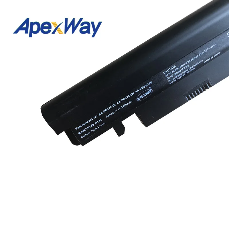 Черный аккумулятор ApexWay для ноутбука SamSung N143 N145P N148 N150 N250 N260 фотосессия|laptop battery for