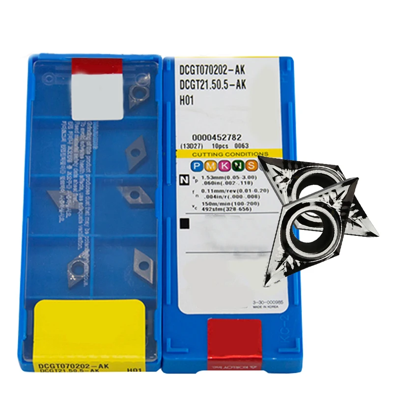 

10PCS DCGT070202-AK H01 DCGT070204-AK H01 DCGT070208-AK H01 Turning tool aluminum alloy hacksaw blade for CNC machine cutting
