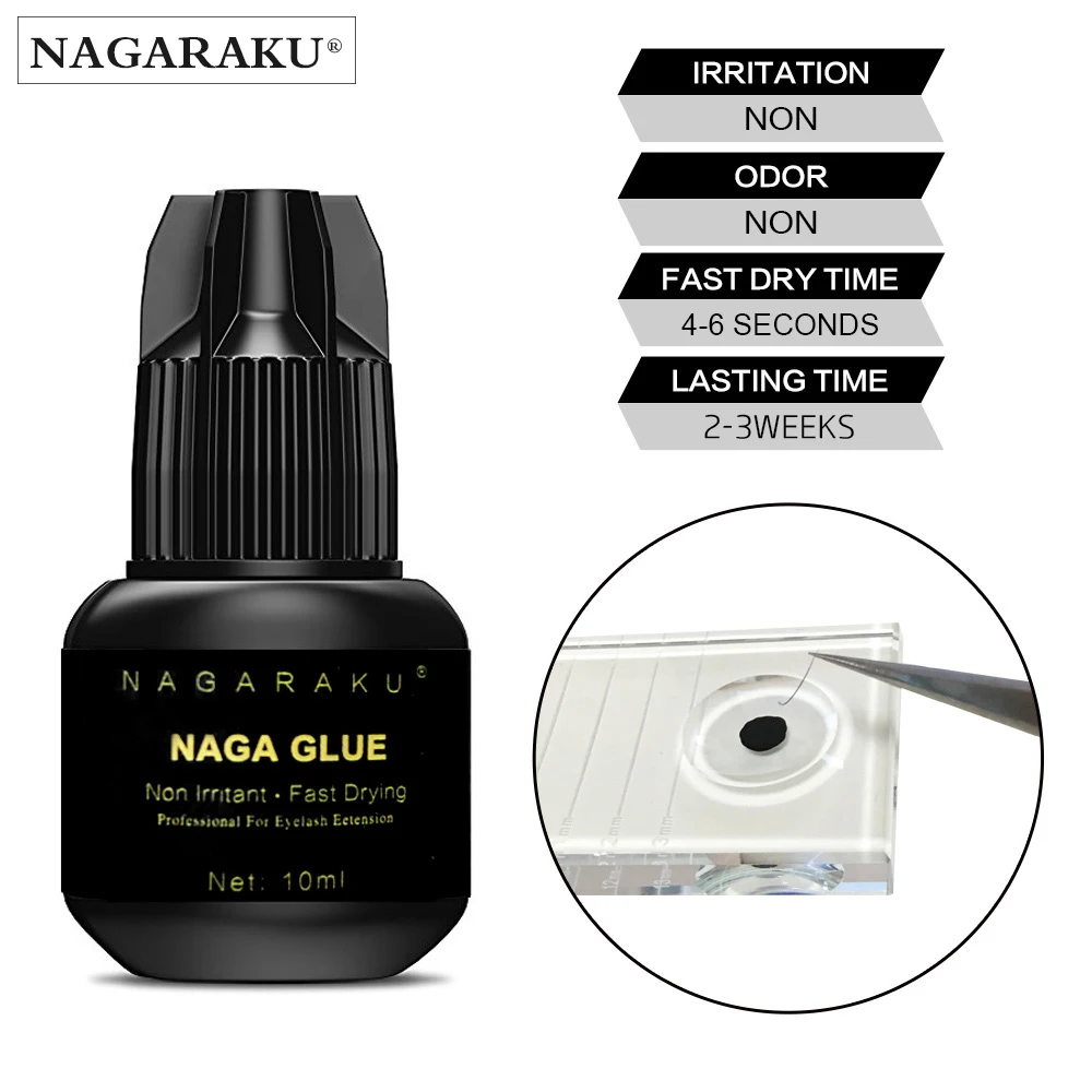 

NAGARAKU 10 ml Fast dry 1~3 senconds no odor no simulation lash glue eyelash glue eyelash extension glue