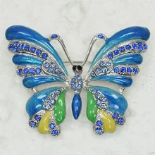 Blue Rhinestone Enamel Butterfly Pin brooches C158 B