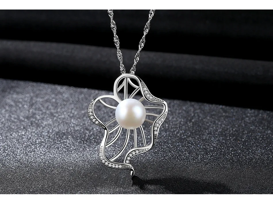 

S925 sterling silver necklace natural fresh water 4A pearl jewelry fashion trend women's accessories GW10