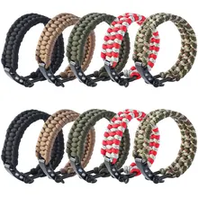 10 шт. QingGear, созданный вручную из Паракорда, браслет для выживания с регулируемой скобой из нержавеющей стали, тактический Браслет с парашютом