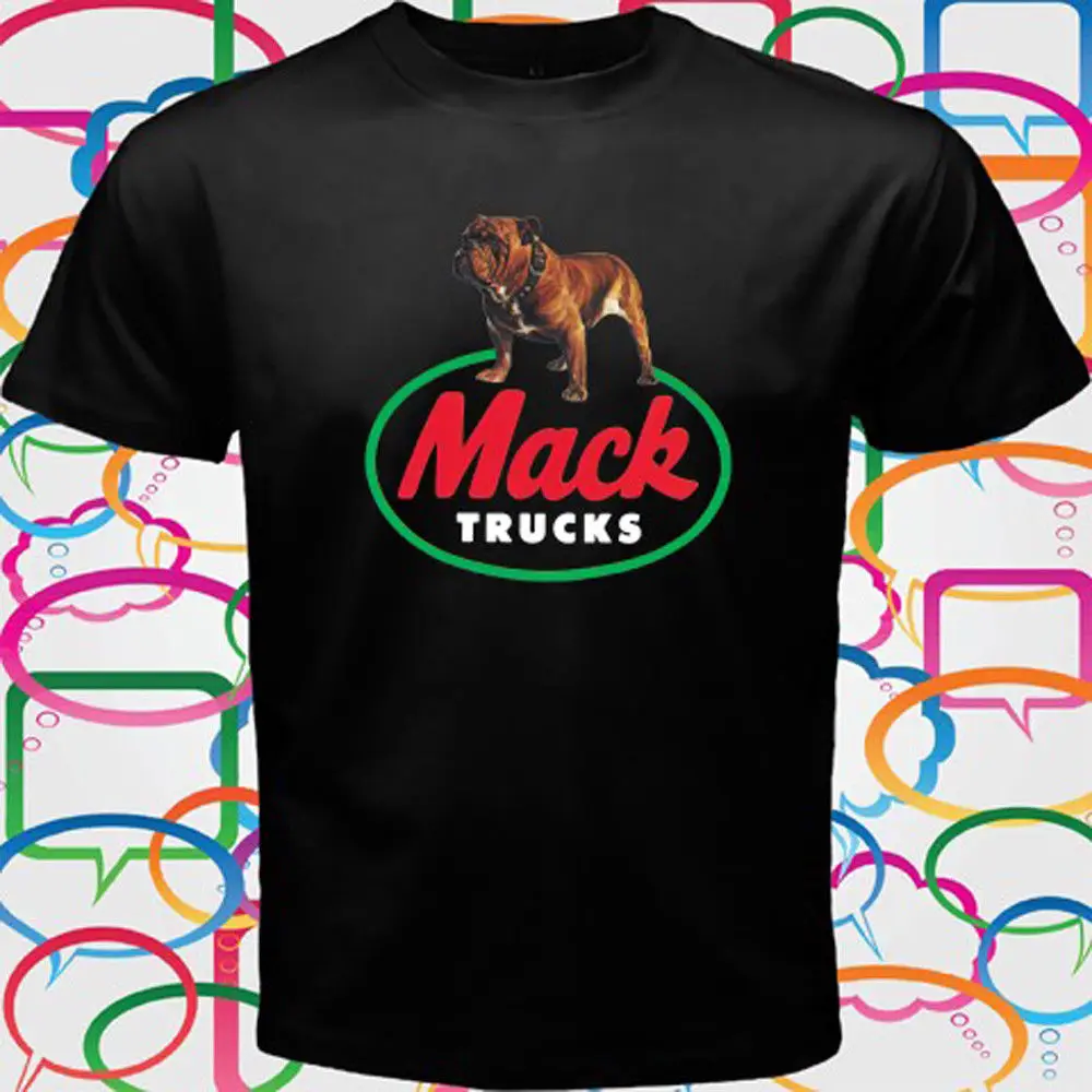 MACK truck Bulldog Trucker Logo Мужская Черная Футболка размер S до 3XL летняя футболка с круглым