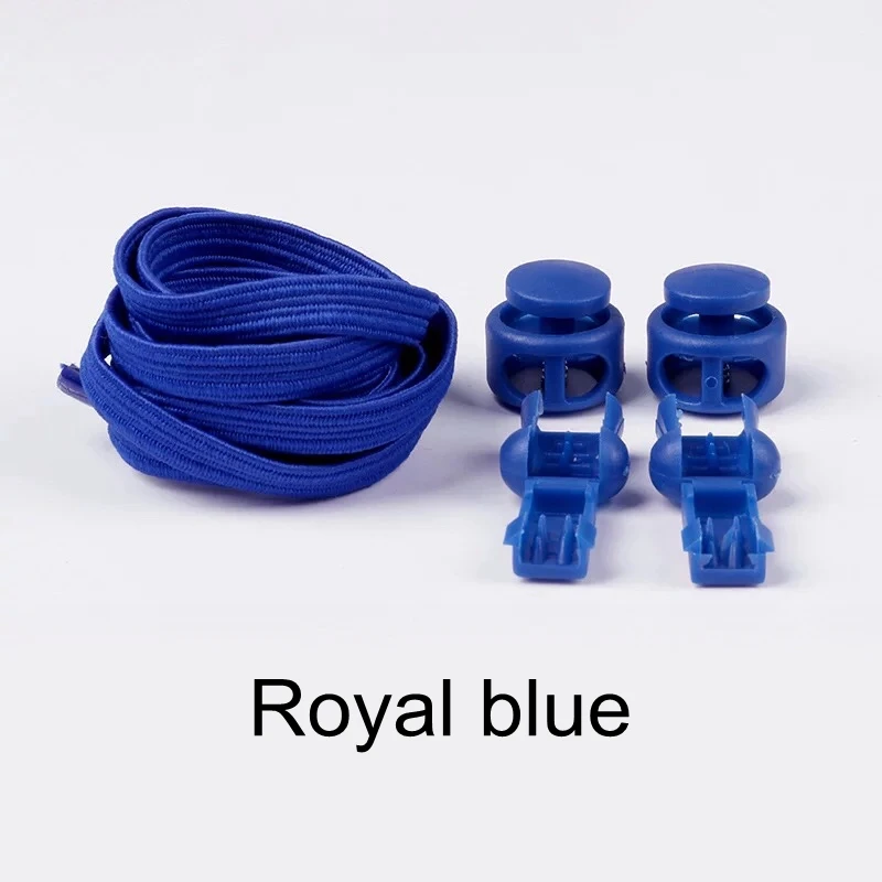1 пара Растягивающихся шнурков фиксирующий башмак шнурки унисекс Детские эластичные шнурки для кроссовок шнурки без шнурков - Цвет: Royal blue