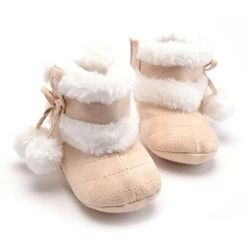 Популярные зимние мягкие плюшевые пинетки для малышей, Нескользящие зимние ботинки, теплые милые зимние ботинки для новорожденных девочек, Новинка - Цвет: Хаки