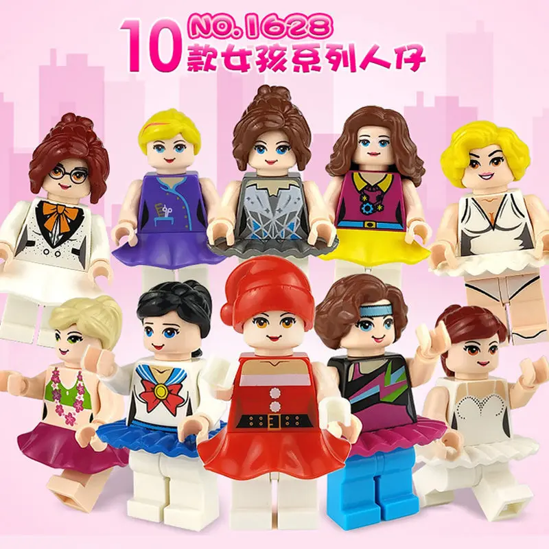

One Set of Girls Princess Friends Celebrities Monroe Marilyn Ballet Dancer Building Blocks Model Toys Kid Gift