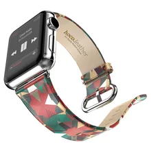 2016 новая мода абстрактный узор группа для apple часы реального кожаный ремешок для меня смотреть замена официальный цвета горячей продажи