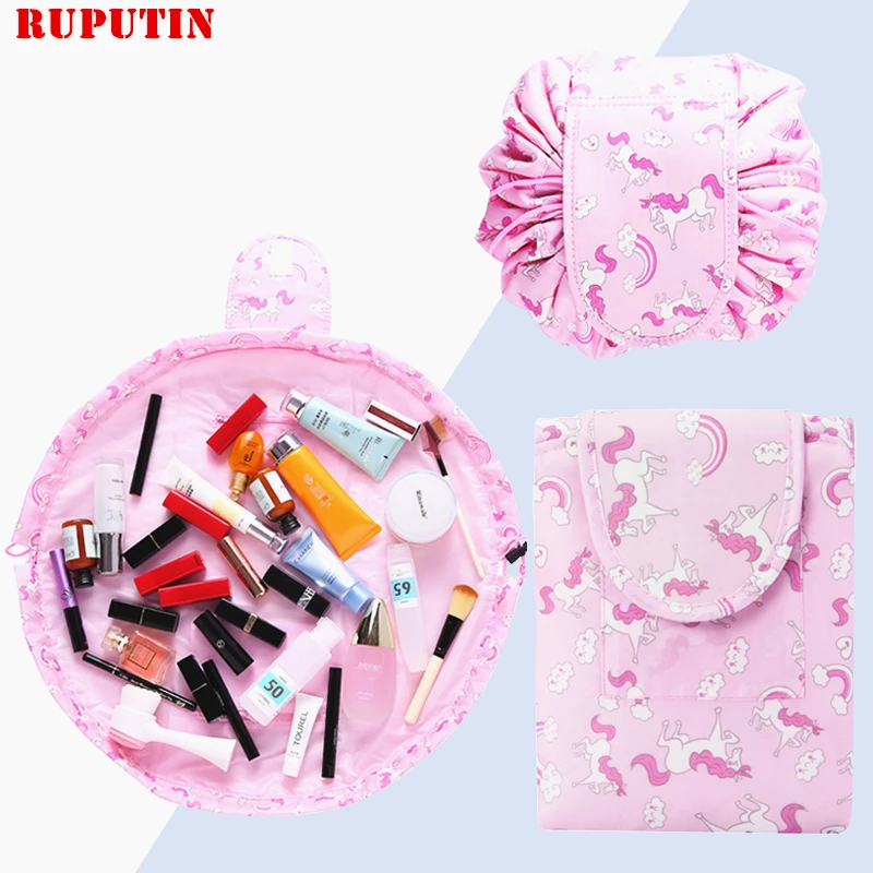 

RUPUTIN Lazy Cosmetic Bag Travel Make Up Organizer Bag Portable Drawstring Bulk Storage Cosmetics Magic Bags Toiletry Wash Kit