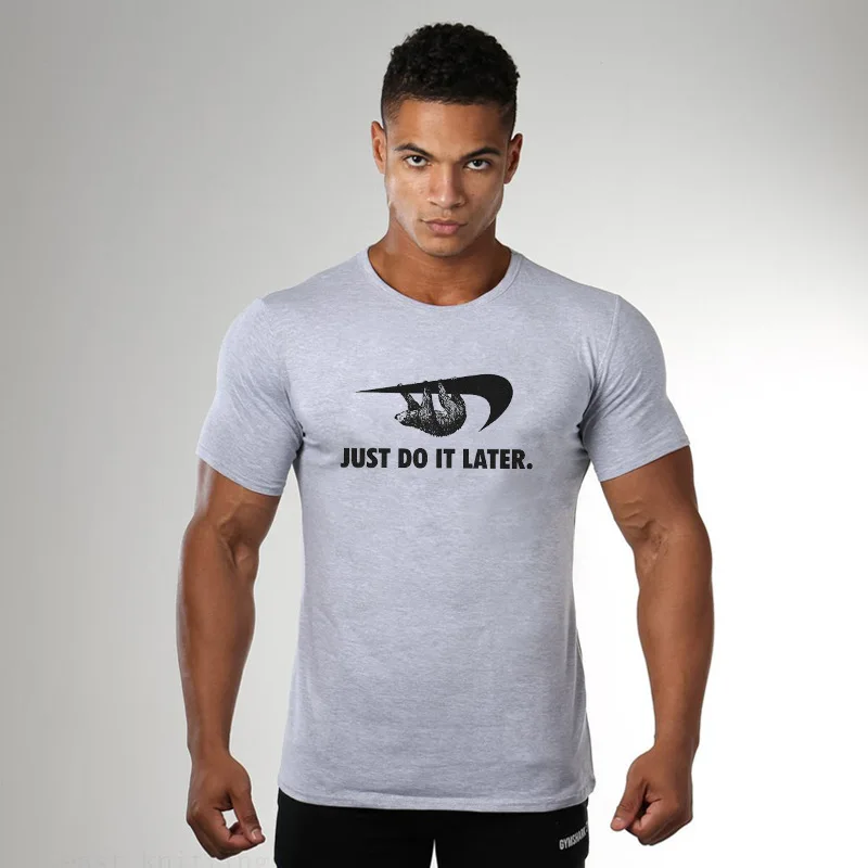 

BTFCL 2019 New JUST DO IT LATER. Print European and American Style Letter Printed Men's T-shirt