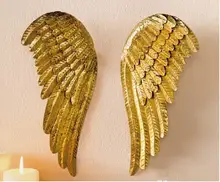 50% kapalı, 2 adet, H28cm, küçük noel altın eski demir melek kanatları kolye noel dekorasyonları, ev asılı duvar dekoru.