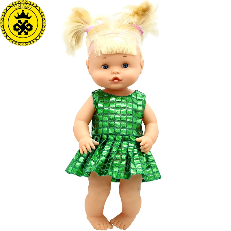 

Doll Clothes Green Sequined Skirt T-shirt Shorts Suit Fit 33-35cm Doll Spanish Doll Accessories 638