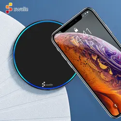 Swalle Беспроводное зарядное устройство для iPhone X Xs MAX XR 8 plus Быстрая зарядка для samsung S8 S9 Plus Note 9 8 USB зарядное устройство для телефона