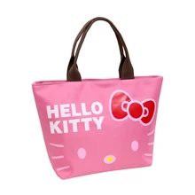 Hello Kitty Handbags Women Zipper Cartoon Shoulder Pouch Travel Clothes Household Bag Ladies Store Grocery Tote Accessories Gear