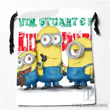Изготовленные на заказ минионы@ 02 Сумки на шнурке Печать Мода Путешествия хранения мини мешок плавать Пешие прогулки игрушка мешок размер 18x22 см#171208-19
