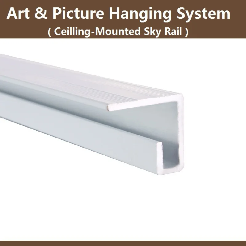 Free Shipping Art Picture Hanging System Sky Rail Track Ceiling