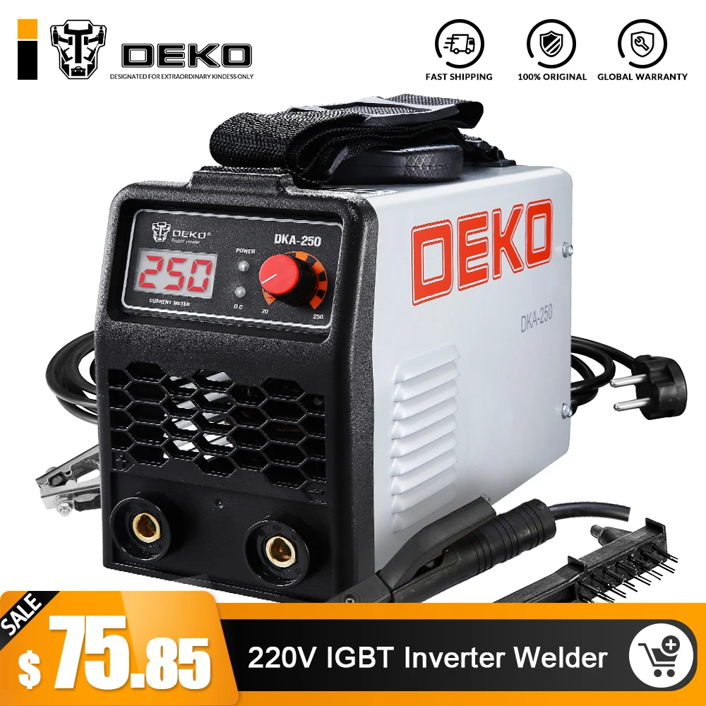 DEKO 220V 200/250A IGBT Инвертор AC Arc сварочный аппарат MMA сварочный аппарат для сварки рабочих и электрических рабочих Вт/аксессуары - изображение