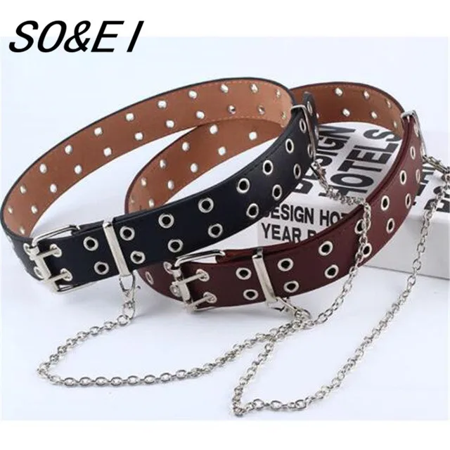 

SOEI Punk Hip-hop Belts For Women Fashion Women Belts Ladies Trendy Cowgirl Belt Metal Pin Buckle Strap Jeans Industrial Girdle