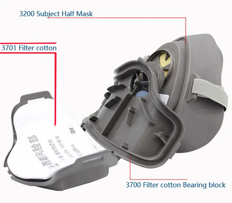 3M 3701CN фильтр хлопок для 3M 3200 противогаз поддержка Пылезащитный фильтр KN95 Pro Анти промышленная конструкция пыльца дымка