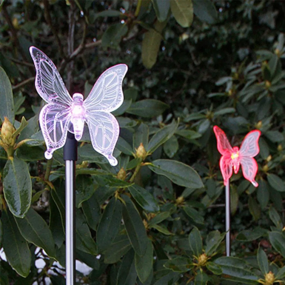 

Pack of 2 Solar Color-Changing Dragonfly/Butterfly Garden Stake Light Waterproof