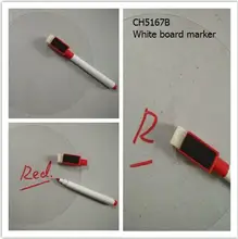 Red inked CH5167B Mini white board marker pen with Magnetic brush(black) on top, very easy to erase,very convenient