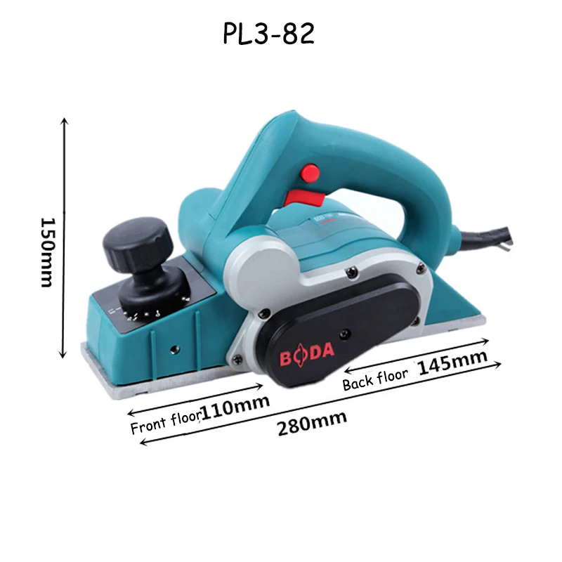 Электрический строгальный станок 82 мм Ширина строгания Бытовой ручной работы столярные небольшие деревянные строгальные машины деревообрабатывающий строгальный станок - Цвет: PL3-82