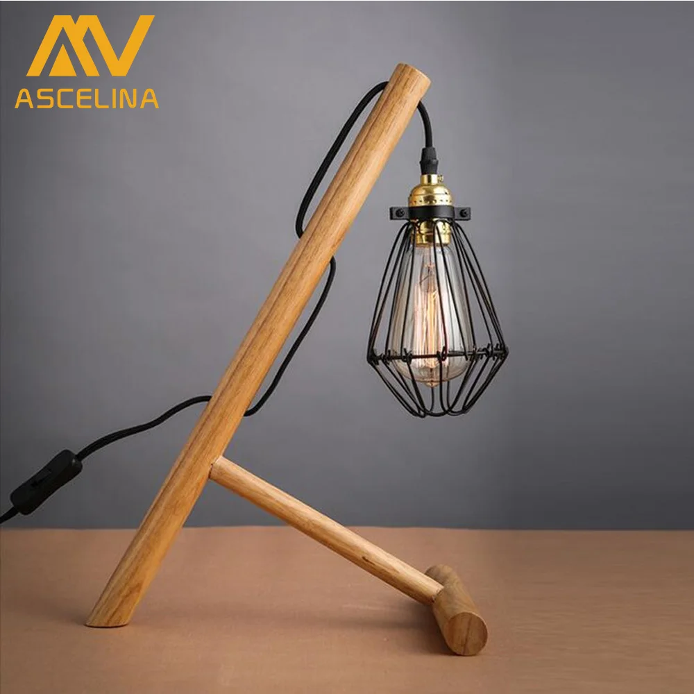 Brief computer desk light cages wrought iron lamp cover log solid wood