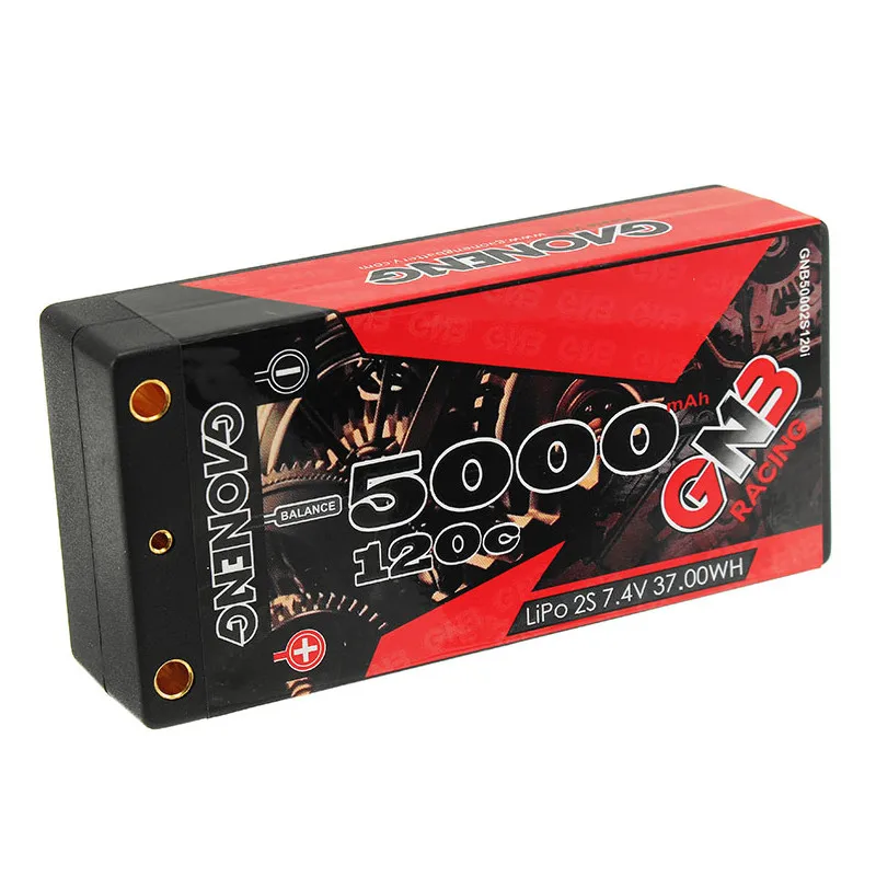 

Gaoneng GNB 5000mAh 2S 7.4V 120C/240C Hardcase SHORTY LiPo Battery 4.0mm Deans Plug for 1/10 RC Racing Car B5M 22 RB6 22T SCT