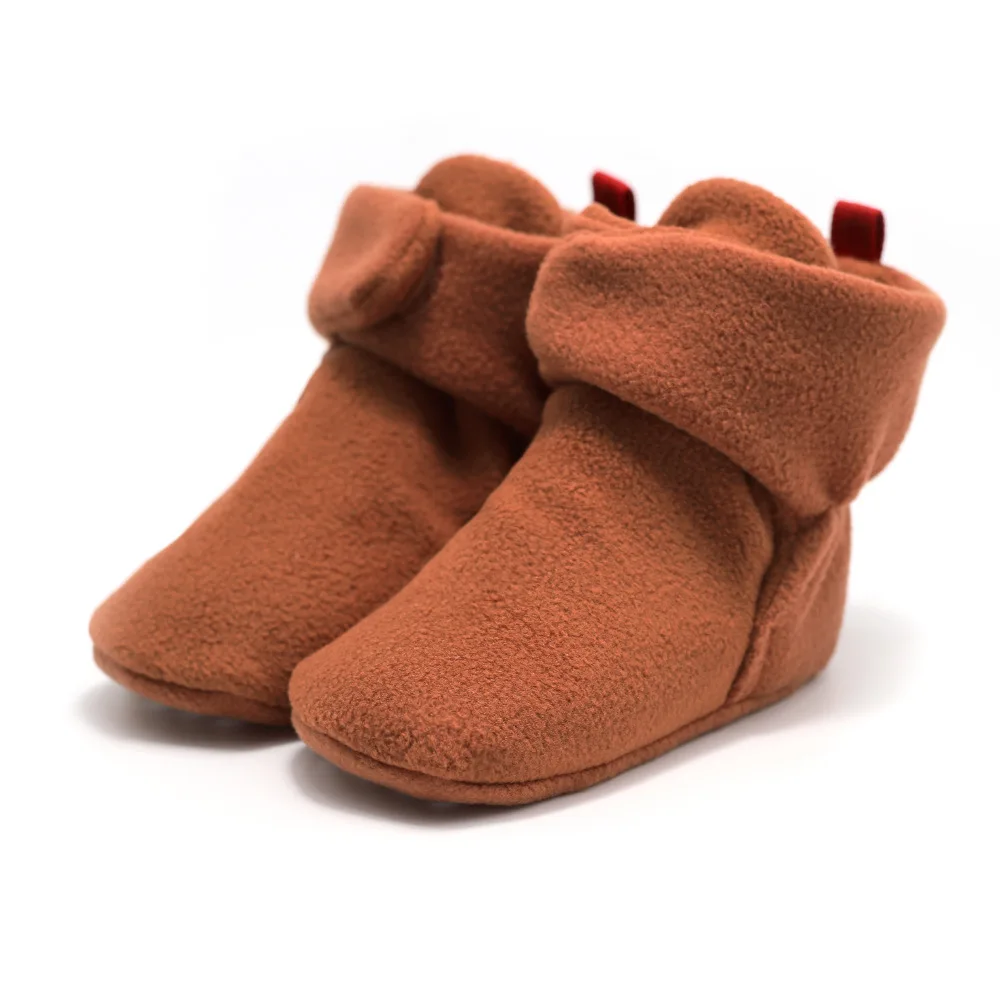 Зима для новорожденных девочек Теплая обувь младенческой малыша первый ходунки мягкая подошва высокой загрузки кроватки обувь для маленьких мальчиков prewalker 0-18 м D15