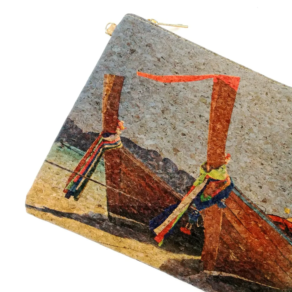Natural Portugal Cork Handbag Clutch Sea Beach Boat Bags Wooden Purse