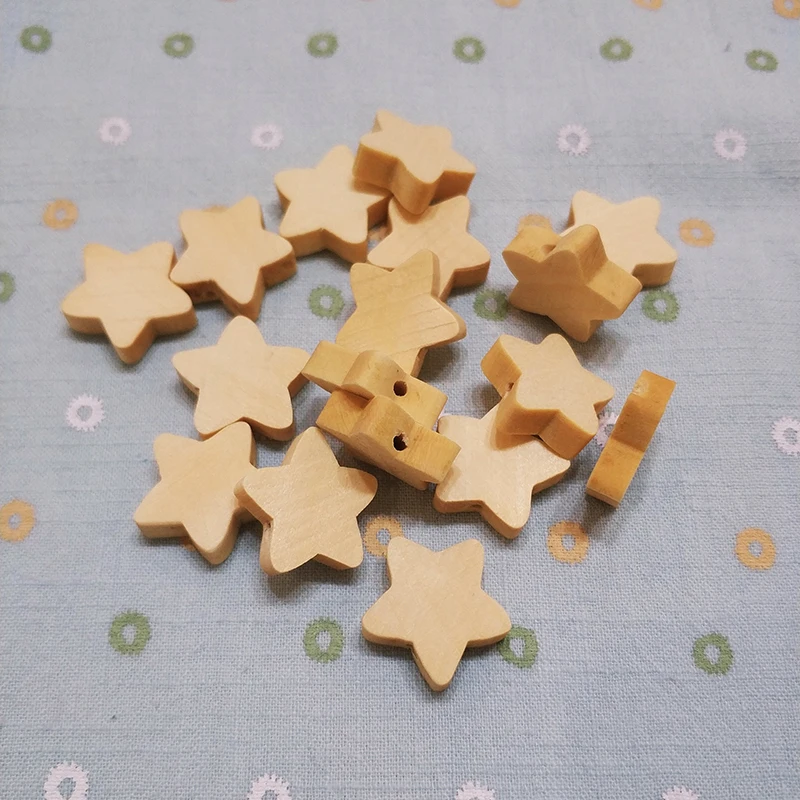 

50Pcs 20mm Food Grade Wooden Teething Teether Beads Chewable Star Shaped Beads Bracelet Necklace Accessories Handmade DIY Crafts