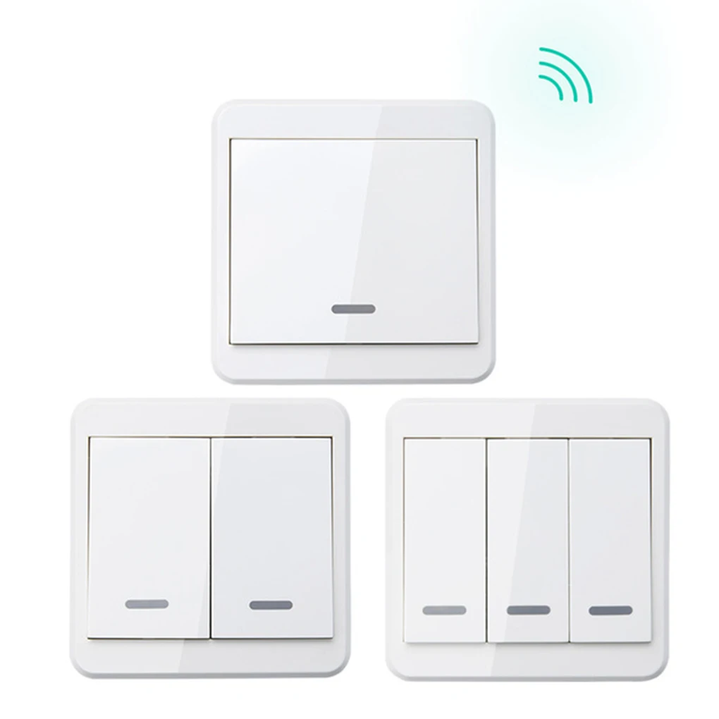 

433MHz Wireless Remote Controls 86 Wall Panel 1/2/3 Buttons Replacement for Home Room Lighting Switch