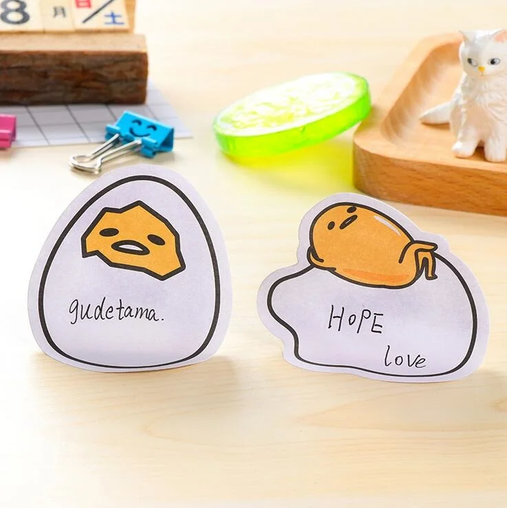 1 упак./лот стильная футболка с изображением персонажей видеоигр Gudetama сообщение Блокнот с изображением ленивого яйца блокнот для заметок на клейкой основе для заметок письменной форме блокнот для записей, офисные школьные принадлежности