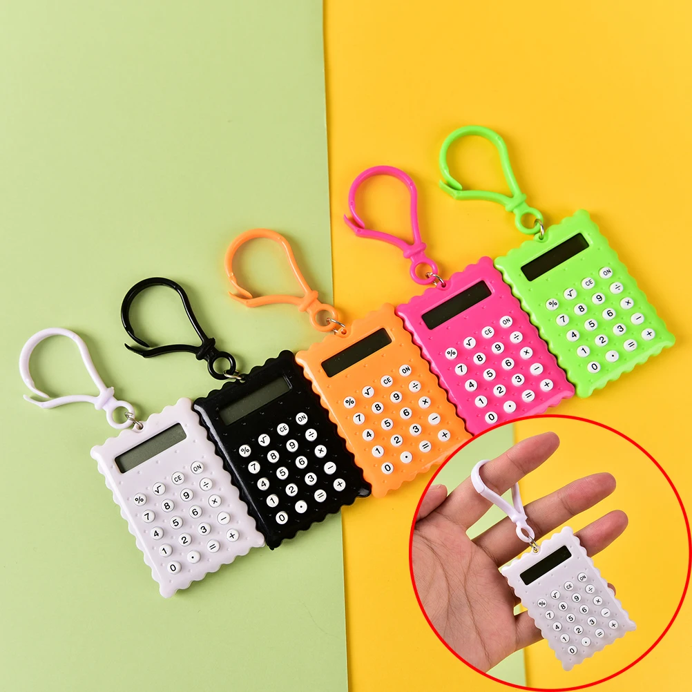 Plastic Mini Keychain Calculator Handheld Pocket Type Coin Batteries
